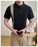 AIDASE  -  New Men's Stretchable Business Casual Polo Shirt, Fashion Slim Fit Short Sleeve T-Shirt, Available in Plus Sizes M-5XL. aidase-shop