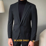 Aidase Luxury Business Suits For Men Stitching Double Collar Formal Casual Dress Suits 2 Pieces Elegant Slim Costume Homme Double Vent aidase-shop