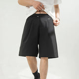 AIDASE  -  Casual Mens Loose Wide Leg Shorts Spring Summer Stylish Solid Color Straight Bottoms Men Fashion Draped Baggy Shorts Streetwear aidase-shop