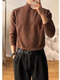 AIDASE  -  Fce Lined mid Ne Knitted Sweater for Men Autumn Winter f High Collar Warm Base Layer irt Casual Sle Polyeste... aidase-shop