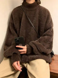 AIDASE  -  Men's Knitting Sweater Autumn Winter Mohair Sweater Thickened Japanese Lazy Retro Vibe Trendy Knit Sweatshirt Outerwear aidase-shop