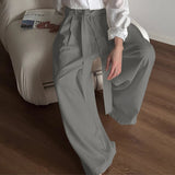 AIDASE  -  Men Wide Leg Pants Solid Color Button Joggers Lace Up Loose Trousers Men Streetwear Loose Fashion Casual Male Long Pants aidase-shop
