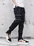Aidase Men's Sets Black Hoodies+Pants Punk Graphic Zipper Hooded Sweatshirts Cargo Pant Men Oversized Loose Streetwear Suits