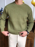 AIDASE  -  Leisure Knitting Sweaters For Mens Fall Winter Casual Texture Knit Bottoming T Shirt Fashionable Solid Color Crew Neck Sweater aidase-shop