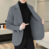 Aidase Men's Suit Jackets Thin Single Breasted Coat Slim Fit Male Tweed Blazer New In Original Elegant Classic Vintage Menswear Casual aidase-shop