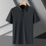 AIDASE  -  White ort Sve  irt Ice Silk Spor Qui Dry f Sve Summer T-irt for Men with Cuff Stand Fit Non Iron aidase-shop