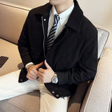 65.49Aidase winter outfits men 2025 Clothing Corduroy Thickened Men's Overcoat Blue Autumn Casual Slim Fashion Plaid  Pockets Decorate Jacket Coats aidase-shop