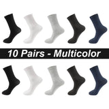 AIDASE  -  10Pairs Men Socks Organic Cotton Breathable Black White Business Socks Casual Spring Summer for Male Plus Size EUR38-48 aidase-shop