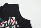AIDASE  -  Graffiti Pure Cotton Sleeveless Ripped T-shirt Men Streetwear Hip Hop Punk Gothic Loose Hole Tank T Shirts Women Oversize Tshirt aidase-shop