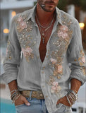 AIDASE  -  Vintage-style 3D Print Shirts For Men Spring Summer Long Sleeve lapel Casual Versatile Tops Fashion Trendy Shirts Streetwear aidase-shop