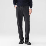 AIDASE  -  Korean Style Winter Fashion Men Loose Fit Simple Basic Casual Daily Solid Color Straight Drawstring Pants Male Trousers Clothes aidase-shop