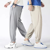 AIDASE  -  New Ultra-thin Men Fashionable Trendy Ice Silk Pants Comfortable High Elasticity Breathable Summer Outdoor Sports Fitness Pants aidase-shop