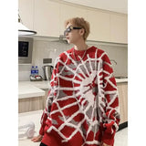 41.59Aidase Autumn and Winter New American High Street Handsome Spider Lazy Style Loose Fitting Men and Women Pullover Knitted Sweater Y2k aidase-shop