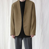 AIDASE  -  2025 Men Shirt Solid Color V Neck Open Stitch Long Sleeve Casual Men Clothing Streetwear Fashion Leisure Outerwear S-5XL