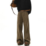 AIDASE  -  American Style Vintage Wide Leg Cargo Pants Men's Baggy Fashion High Street Overalls Coffee Streetwear Male Mopping Trousers aidase-shop