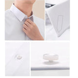 AIDASE  -  Mens Formal Office Wear Dress Shirts Fashion Slim Long Sleeve Wrinkle Free Strech Plus Size Business Casual Shirts for Man aidase-shop