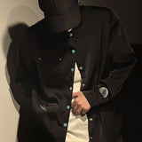 AIDASE  -  Summer New Men's Solid Color Long-Sleeved Shirt Korean Retro Fashion Trend Street Casual Simple Loose Breathable Niche Mens Tops aidase-shop
