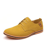 AIDASE  -  Men Large Size Frosted Leather Casual Shoes Wide Velvet Surface Fashionable Trendy Low Top Lace up Work Shoes Rubber Sole aidase-shop