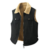 AIDASE  -  Autumn Winter Men's Double-Sided Vests Fashion Thick Warm Sleeveless Coats Male Corduroy Loose Casual Vest Man Solid Waistcoat aidase-shop