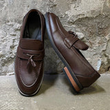 AIDASE  -  Men Business Leather Shoes Black-brown Color Men Casual Simple Ankle Strap Slip-on Shoes One-piece Loafers Size 38-44  Men Shoes aidase-shop