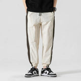 AIDASE  -  Men's Ice Silk Track Pants Striped Patchwork Quick Dry Joggers aidase-shop