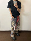 AIDASE  -  High Street Vintage Wshed Cashew Flower Digital Printed Denim Cargo Jeans Baggy Vintage Y2k Jeans pantalones hombre y2k clothes aidase-shop