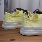 AIDASE  -  Hot Sale Women Thick Sole Canvas Shoes Vintage Fashion Students Breathable Lace-Up Sneakers Platform Black Sports Shoes aidase-shop