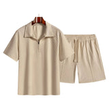 AIDASE  -  Summer Men Sports Polo Suit Short Sleeve Zipper Polo Shirt And Shorts Set Men's Casual Streetwear 2-pie Leisure Sports Sets aidase-shop