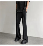 AIDASE  -  Brown Black Suit Pants Men Fashion Social Mens Dress Pants Korean Casual Loose Flared Pants Mens Office Formal Trousers M-2XL aidase-shop