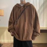 AIDASE  -  Men's Hoodie Knitwear Casual Autumn Winter Style Slimming Meat Covering Grey Simple Design Versatile Loose Fit Sweatshirt aidase-shop