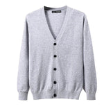 AIDASE  -  M-4XL Autumn Men's Knitted Cardigan Thin V-neck Basic Elastic Slim Fit Thin Sweater Solid Color Casual Versatile Coat aidase-shop