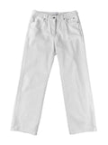 AIDASE  -  Spring Autumn Pure White Loose Straight Leg Jeans Waed Vintage Extended Men Simple Slimming Long Pants Hong Kong Sle aidase-shop