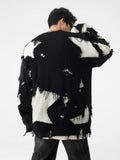 Aidase Sweaters Men Hole Chic Raw Edge Slouchy Japanese Style Harajuku Males Knitwear All-match Streetwear Advanced Pullovers Autumn aidase-shop