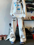 AIDASE  -  Streetwear Loose Straight Wide Leg Joggers Men Spring And Autumn Casual Pants Y2k Letter Graffiti Trousers Men Clothing aidase-shop