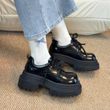 AIDASE  -  Spring Platform Thick Bottom Women JK Mary Jane Shoes Concise Lace Up Shoes Vintage Elegant British Style Shoes aidase-shop