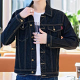 Aidase Denim Jackets Man Black Short Jeans Coat for Men Casual Slim Button G New in Original Korea Winter Oversize Size L Outwear Large aidase-shop