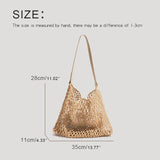 AIDASE  -  Bohemian Beach Bags For Women Luxury Designer Handbag Purses  In Braided Rope Hollow With Inner Pocket Underarm Shoulder aidase-shop
