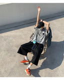 AIDASE  -  Japanese Streetwear Beige Cargo Capri Pants Women Harajuku Hippie Pockets Oversize Wide Leg Trousers Jogging Summer aidase-shop