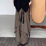 AIDASE  -  Korean Retro Trousers Skirt Solid Button Top Japanese Style New Men Women Irregular Design Pants Oversized Hakama Aesthetic aidase-shop