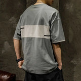 Aidase Fashion O-Neck Spliced Printed Letter All-match T-Shirts Men's Clothing Summer New Loose Korean Tops Casual Tee Shirt