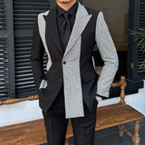 Aidase Wedding Suits For Men Splicing Contrasting Color Business Formal Casual Dress Suit 2 Pieces Office Work Party Prom Costume Homme