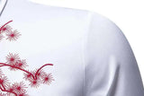 AIDASE  -  New Men's Floral Embroidered Long Sleeved Shirt 2025 Long Sleeve Contrast Male Tops Single Breast aidase-shop