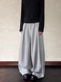 AIDASE  -  American Retro Simple Deconstructed Wide Leg Sweatpants Loose Casual Pants for Men And Women Lazy Sle Folded Hem aidase-shop