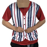AIDASE  -  Summer Men's Casual Vertical Striped Fake Two-Piece Slim-Fit V-Neck Button T-Shirt aidase-shop
