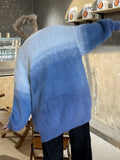 Aidase winter fits men 2024 Men Autumn Winter New Imitation Mink Sweater Top Male Gradient Round Neck Jumpers Mens Long Sleeve Warm Knitted Tops aidase-shop