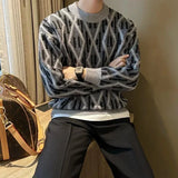 Aidase Thick Men's Knit Sweater Long Sleeve Loose Fit Knitwear Harajuku Original Vintage Clothing Deals Y2k Casual Pullovers Male