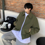 Aidase Autumn Short Jacket Men Fashion Green Black Casual Jacket Men Streetwear Korean Loose Bomber Jackets Mens Outwear M-XL aidase-shop