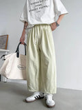 AIDASE  -  Summer Men's Linen Wide-Leg Cropped Pants High Waist Drawstring Casual Trousers aidase-shop