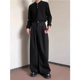 AIDASE  -  New Hot Sale Of The Season Men's Loose Casual Pants Korean Style Versatile Thin Hanging Wide Leg Floor-Length Summer Long Trouse aidase-shop