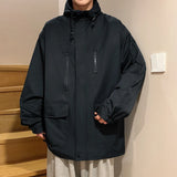 Aidase Black Men Hooded Jacket Bomber Jacket Spring and Autumn Men's Windbreakers Zipper Coats Loose Cargo jackets Outerwear 5XL aidase-shop